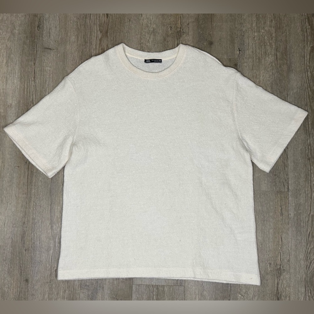 Zara Cream Short Sleeve Terry Tee